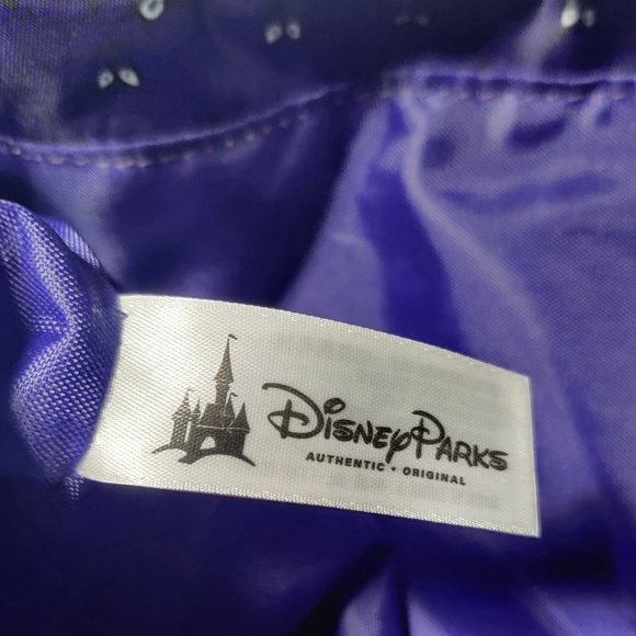 Disney Parks Haunted Mansion Wallpaper Backpack Drawstring Zip Pocket Purple - Picture 9 of 10